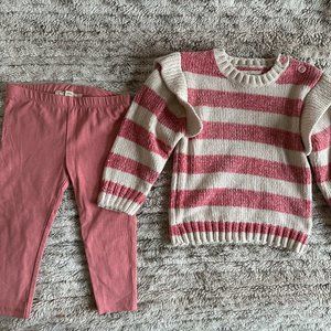 NWOT: Jessica Simpson Chenille Sweater and Legging Set - 18 months